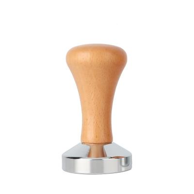 China Sustainable New design 51mm solid wood handle removable stainless steel coffee tampers for kitchen for sale