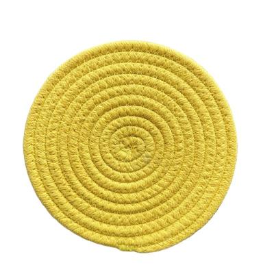 China Sustainable Amazon foreign trade cotton rope woven thickened table mat thermal insulation cup mat casserole mat for sale