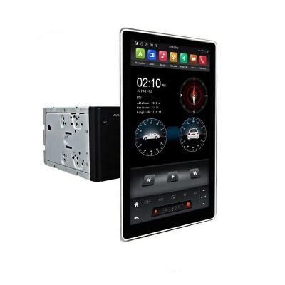 China Rotating Touch Screen PA 12.8 Inch Android 9 Vertical Touch Screen Car DVD Player Navigation Gps System 2/1 Rotating Din For Universal Car Radio for sale