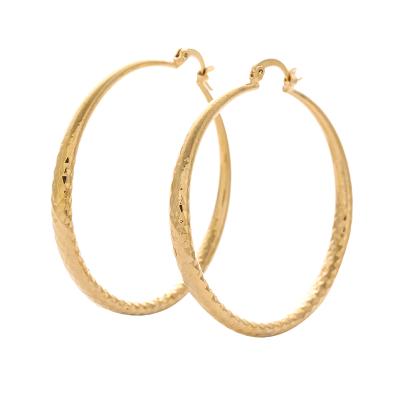 China Real Gold Plated Trendy Big Circle Earrings Circle Earrings Shape Loop Earrings For Women Jewelry for sale