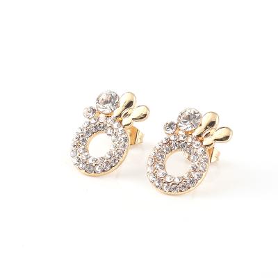 China Fashion Girls Jewelry Cute Diamond Rhinestone Earrings Combine Butterfly Shape Stud Earrings for sale