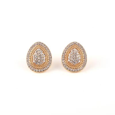 China Fashion CLASSIC jewelry for women alloy gold plating rhinestone earrings tears shape classic stud earring for sale