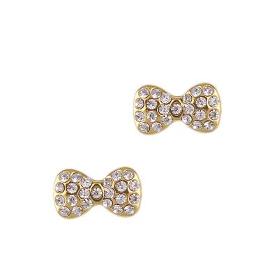 China Wholesale Fashion Classic Jewerly For Women Alloy Rhinestone Acessories Bowknot Shape Lovely Girls Stud Earrings for sale