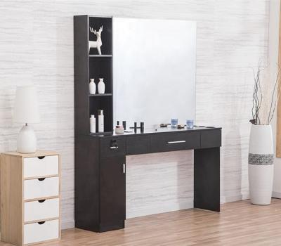 China New Style Strong Mirror Station Beauty Salon Mirror Stations Hairdressing Mirror Barber Station Wood for sale