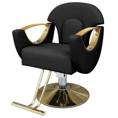 China LuxeBeauty Modern Black Leather Salon Styling Chairs Salon Chair Hair Salon Furniture Salon Chairs for sale