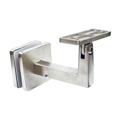 China Contemporary Stainless Steel Square Mounted Adjustable Saddle Handrail Bracket for sale