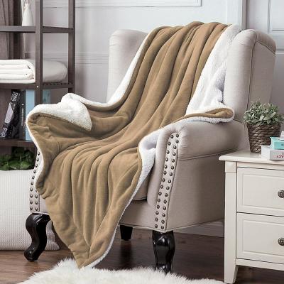 China 2018 Anti-pilling Flannel Fleece And Sherpa Fleece Warm Soft Warm Couch Throw Blanket for sale