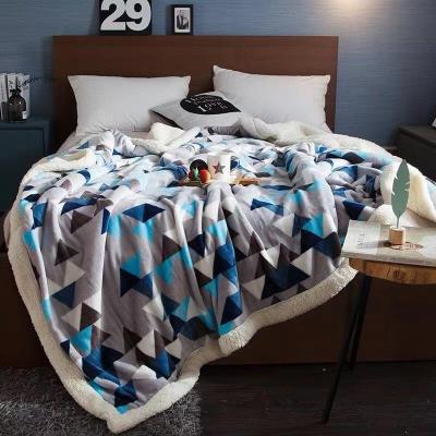 China Super Warm Soft Luxury Anti-pilling 2Ply Bedding Set Thick Throw Mink And Sherpa Fleece Blanket for sale