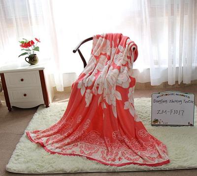 China Wholesale low price anti-pilling flow flower single layer printed blanket for sale