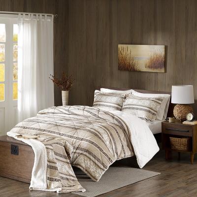 China Sherpa Home Comforter Set and Throw Combo - 4 Piece Set for sale