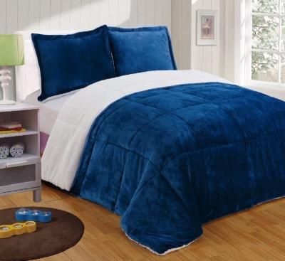 China Sherpa Home Plush & Reversible Down Alternative Comforter Set for sale