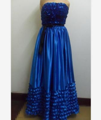 China Anti-wrinkle 50$ low price reality ready in stock blue color euro size 38 off the shoulder floor length evening dresses prom dress OC243 for sale