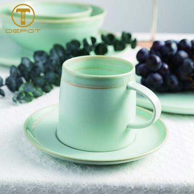 China Hot Selling Mug Stocked Water 250ml Mug Set With Colorful Rim Custom Mug for sale