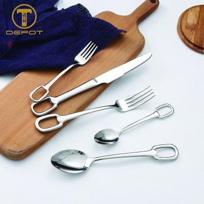 China Luxury high quality cutlery stocked design special stainless steel flatware for restaurant for sale