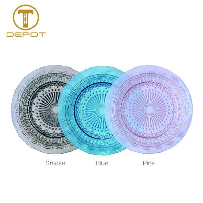 China Stocked ready to ship luxurious clear beaded glass dishes hug charger plate for sale