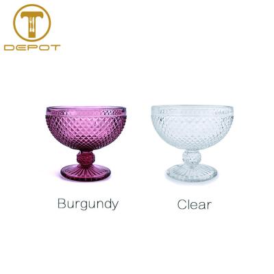 China Durable Heat Resistant Tumblers Burgundy Glass Water Glass Mug For Wedding for sale