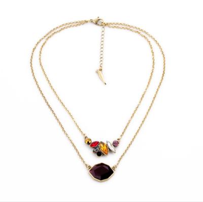 China Fashionable hot new products for 2017 Vintage Crystal Two-Layer Necklace for women online store china for sale