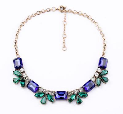 China Trendy Wholesale Online Store China Fashion Statement Jewelry , Vintage Gemstone Crystal Necklace for sale