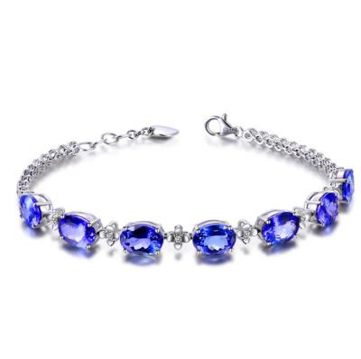 China Fashionable Hot Sale Charm Sapphire Bracelets For Women Jewelry Love Fancy Chain Bracelet For Girls for sale