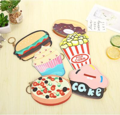 China Durable Korea style cute food mini wallet femal coin bag PU lady coin purse for sale