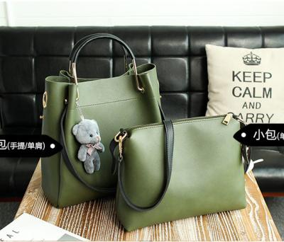 China 2017 high quality fashion women PU leather 2pcs handbags in 1set women's bags and wallets carteras de mujer for sale