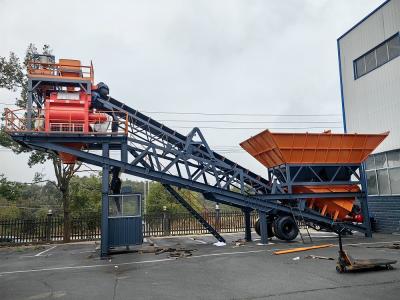 China Portable Mobile Concrete Batching Plant With Mobile Cement Mobile Concrete Silo for sale