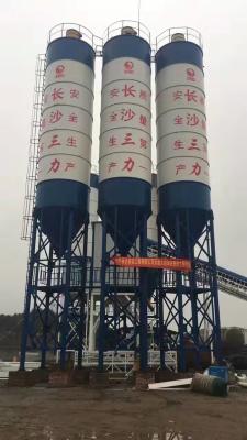 China 50 Ton 100 Ton Cement Silo Steel Storage Batching Concrete Mixing Plant Single Double Silo Big Bag 3m3 for sale