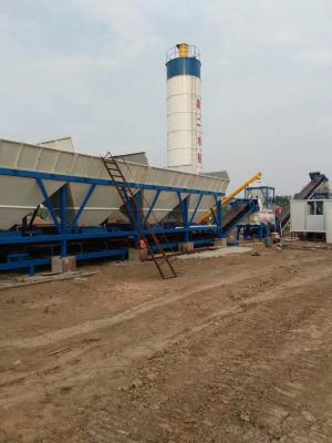 China HZS60 Betonmenginstallatie Droge poedermenginstallatie Betonmengmachine met transportband Te koop