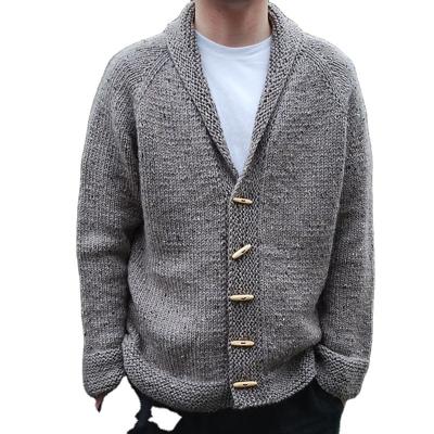 China OEM Wholesale Mens Pattern Customization Manufacturer OEM Breathable Turn Down Collar Long Sleeve Knitted Oversized Cardigan Sweaters for sale