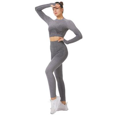 China Customization Breathable Logo OEM Sexy High Waist Seamless Fitness Leggings Women Sports Gym Yoga Sets Yoga Suits for sale