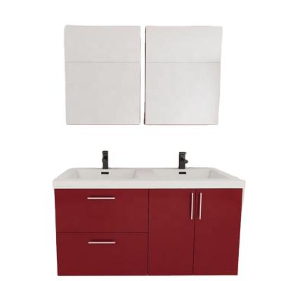 China Water Proof Red Color Stylish Customized Bathroom Vanity Furniture for sale