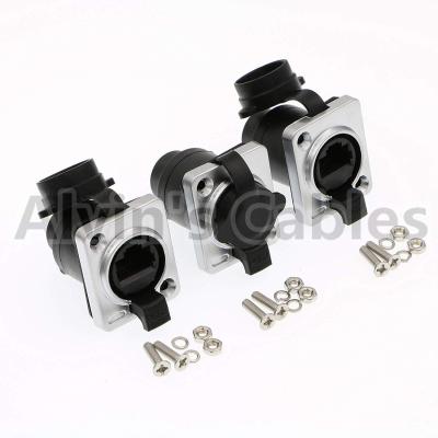 China 3Pcs RJ45 Waterproof Sockets IP65 Ethernet Panel Mount RJ45 Connector Black for sale