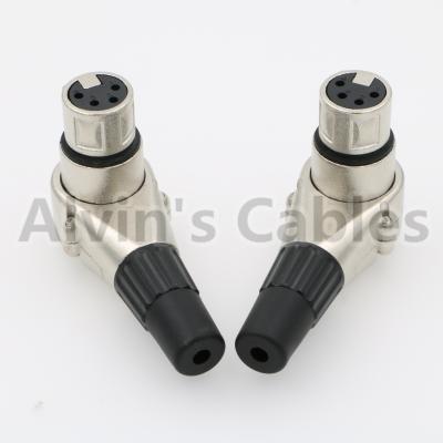 China Right Angle XLR 4 Pin Video Connector Camera Cable Connectors Arri Alexa Camera Monitor for sale