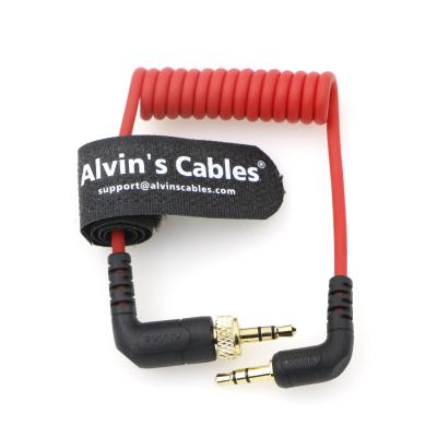 China Alvin's Cables Locking 3.5mm TRS to 3.5mm TRS Audio Cable for Sennheiser Deity TC-1 Right Angle TRS Coiled Cable for DSL for sale