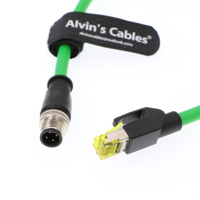 China M12 4 Pin To RJ45 Industrial Ethernet Cable 4 Position D Coded Network Cord CAT5 Shielded for sale