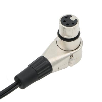 China 90 conector hembra de ángulo recto del grado XLR 4pin para el aparejo del monitor DSLR de ARRI en venta