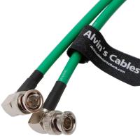 China 12G BNC-Coaxial-Cable Alvin'S Cables HD SDI BNC Male To Male L-Shaped Original Cable For 4K Video Camera 1M Green for sale