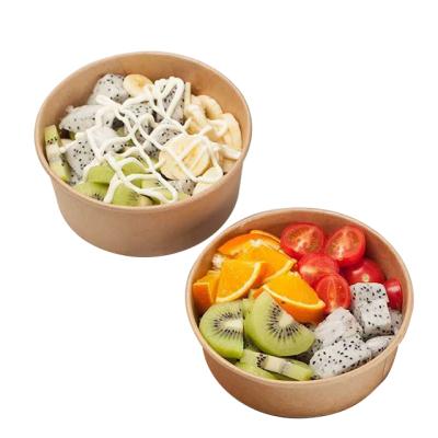 China Disposable Custom Take Away Salad Box Wrapping Paper Food Paper Bowl With Lid for sale