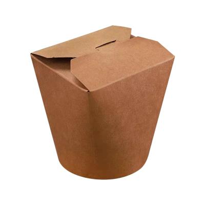 China 16oz 26oz 32oz Noodle Box Brown Wrapping Paper Food Packaging Disposable Takeout Paper Box For Lunch for sale