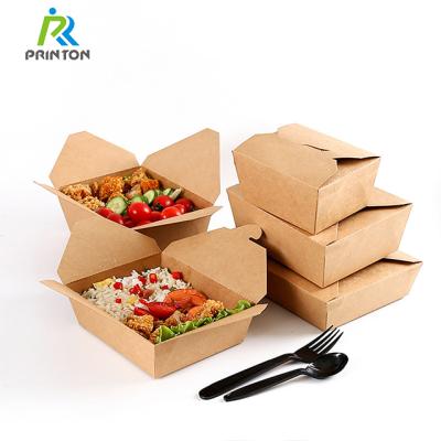 China Custom Printed Disposable Take Out Food Packing Lunch Box Food Packing Box For Salad for sale