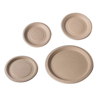 China Wholesale Disposable Wedding Fiber Disposable Disposable Tableware Round Bamboo Plates Biodegradable Bamboo Dish for sale