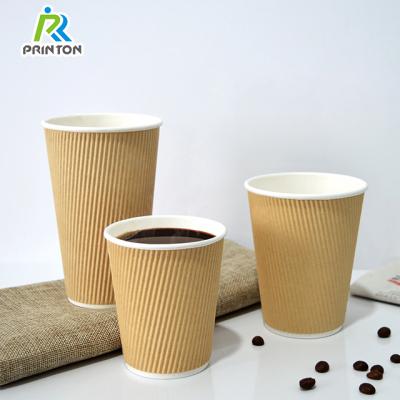 China Disposable 12oz 16oz 20oz Logo Printed Disposable Paper Coffee Cups for sale