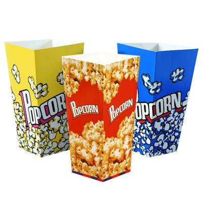 China Disposable Custom Printed Small Black Paper Popcorn Boxes , Individual Packaging Paper Popcorn Tin for sale