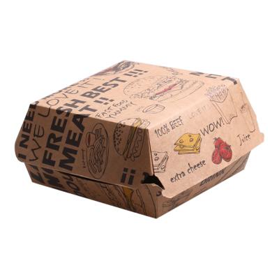 China Customized Disposable Hamburger Packaging Box Take Away Fast Food Paper Container for sale