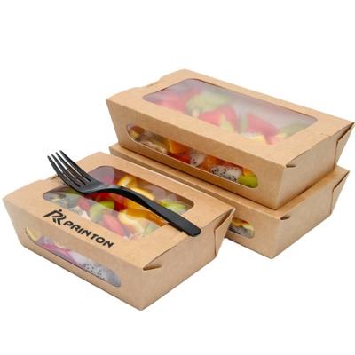 China Eco-Friendly High Quality Disposable Wrapping Paper Bento Box With PVC Window Disposable Frozen Food Packaging Box for sale