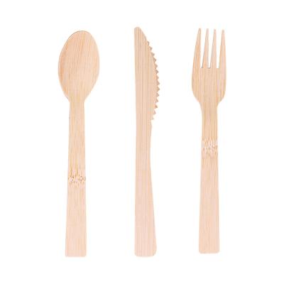 China Real Eco - Friendly Disposable Bamboo Cutlery Spoon Set With Handle for sale