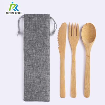 China Eco - Friendly Disposable Bamboo Cutlery Knife Fork Spoon Set for sale