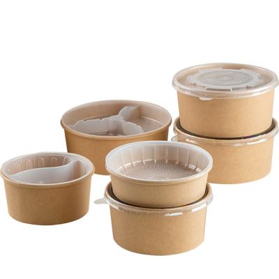 China Disposable Disposable Food Tray Dish Plastic Paper Bowl With Tray Dish for sale