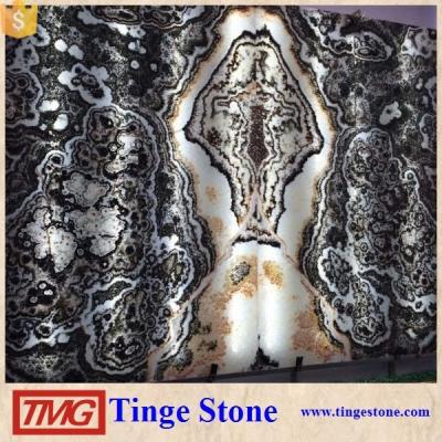 China Wall Tiles Nero Fantasy Black Onyx Slabs for sale