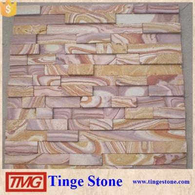 China Wall Tiles Cultured Stone Tile , Rainbow Sandstone Wall Tiles for sale